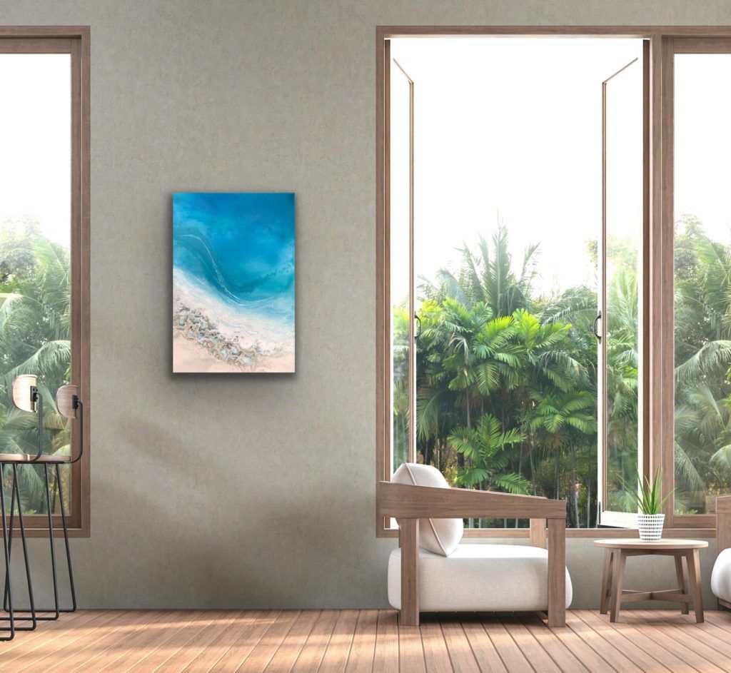 Tide Pools painting on display in a room